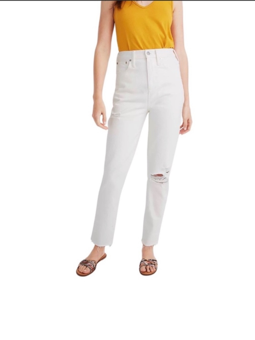 Madewell The Mom Jean White Size 25